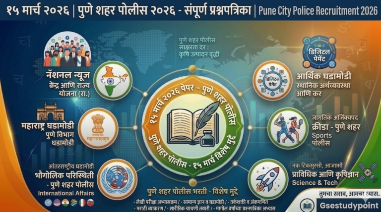 पुणे शहर पोलीस २०२६ – संपूर्ण प्रश्नपत्रिका | Pune City Police 2026 Complete Question Paper Test